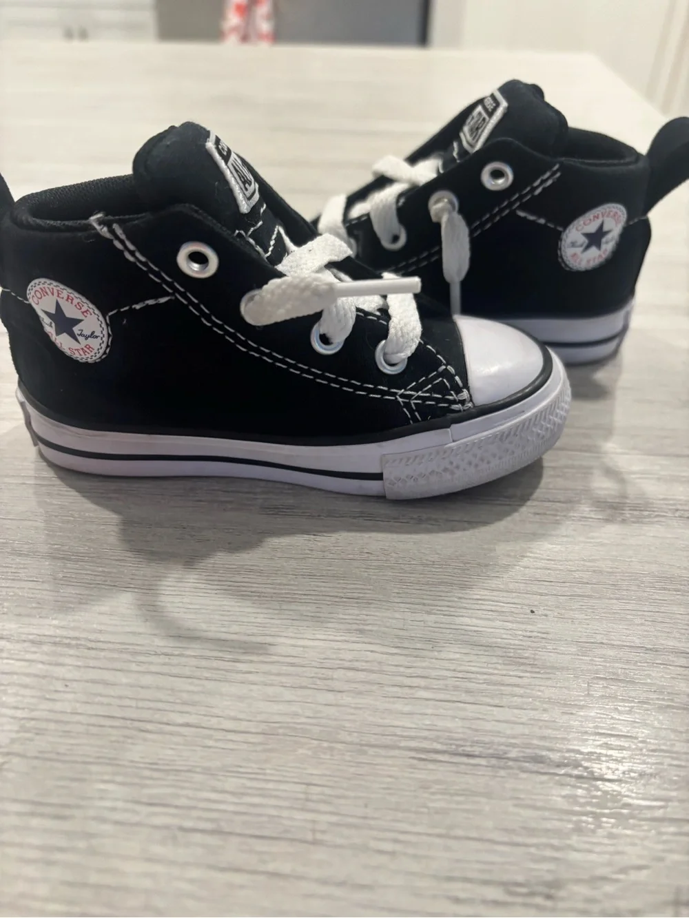Converse Kids Black and White High Top Sneakers